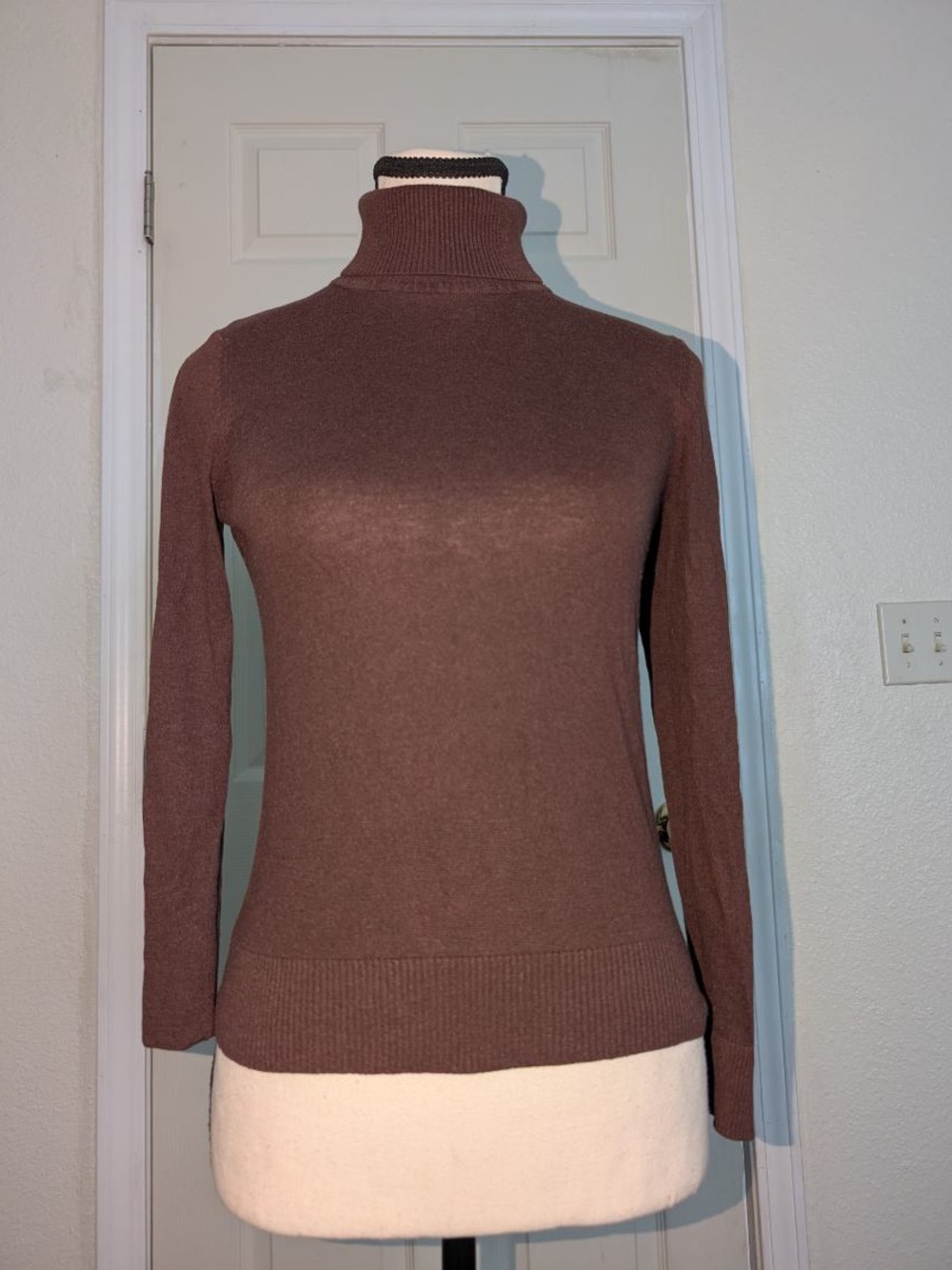 August Silk Brown Turtleneck Sweater